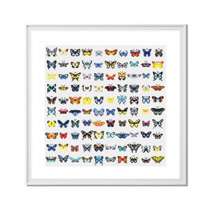 Butterfly Cross Stitch Pattern (Digital Format PDF) - Modern Cross Stitch Charts by Tiny Cross Stitch Co