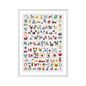 Patrón de punto de cruz para bebé (formato digital PDF) - Esquemas de punto de cruz modernos de Tiny Cross Stitch Co