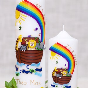 Set - baptismal candle "Noah 9" + a godparent candle