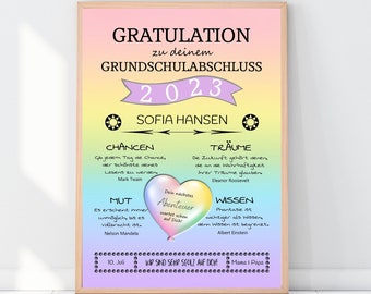 Druck GRATULATION Regenbogen, Schulabschluss, Abitur, Bachelor, Master, Abschlussprüfung, Realschulabschluss, Meisterprüfung