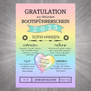 Stampa CONGRATULAZIONI arcobaleno, diploma di scuola superiore, Abitur, laurea triennale, laurea magistrale, esame finale, diploma di scuola secondaria superiore, esame di laurea magistrale, laurea, Abi