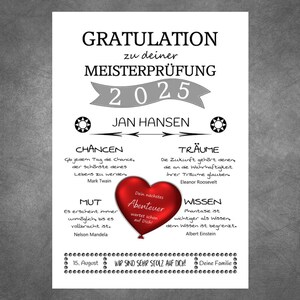 Druck GRATULATION Weiß, Schulabschluss, Abitur, Bachelor, Master, Abschlussprüfung, Realschulabschluss, Meisterprüfung, Abschluss, Abi, hdl