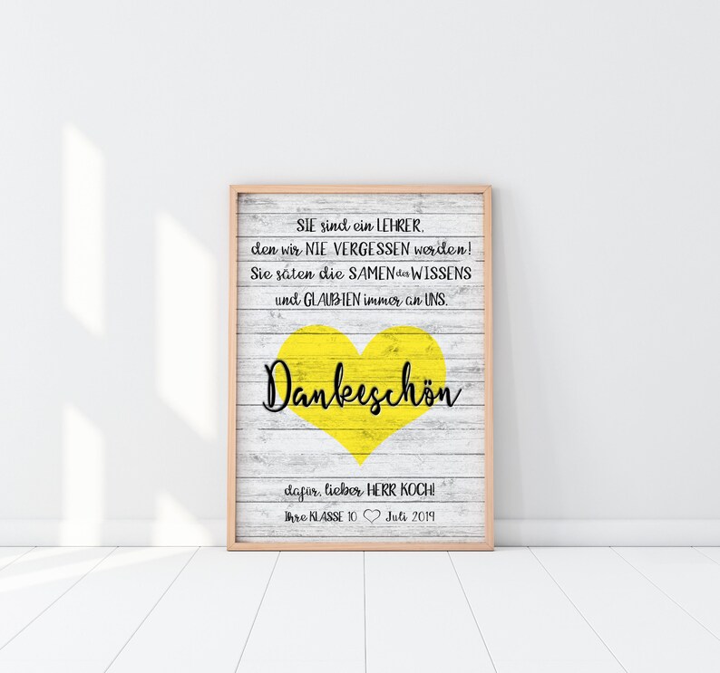 Art Print Unser Lehrer Thank You Heart - 