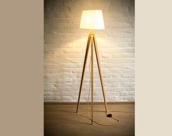 Tripod Floor Lamp Tripod Retro 60-70 Design mid century cylinder retro white