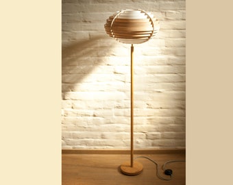 Lampa podłogowa dąb buk design nowoczesny retro fornir fornir drewno dąb buk lampa podłogowa lampa standardowa
