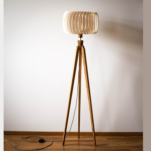 Tripod Lamp Retro 60s-70s Design Wood Floor Lamp - Etsy