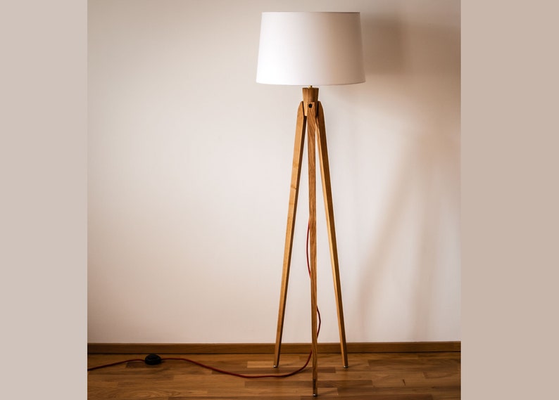 Lámpara de pie trípode trípode retro 60s 70s lámpara de pie de diseño cilíndrico lámpara estándar imagen 1