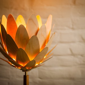 Stehlampe modern Zylinder Artischocke Design Floor Lamp standard lamp wood flower