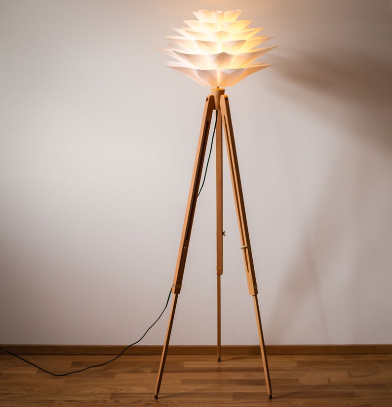 Tripod Floor Lamp Tripod Retro 60 70s Design flower image 2