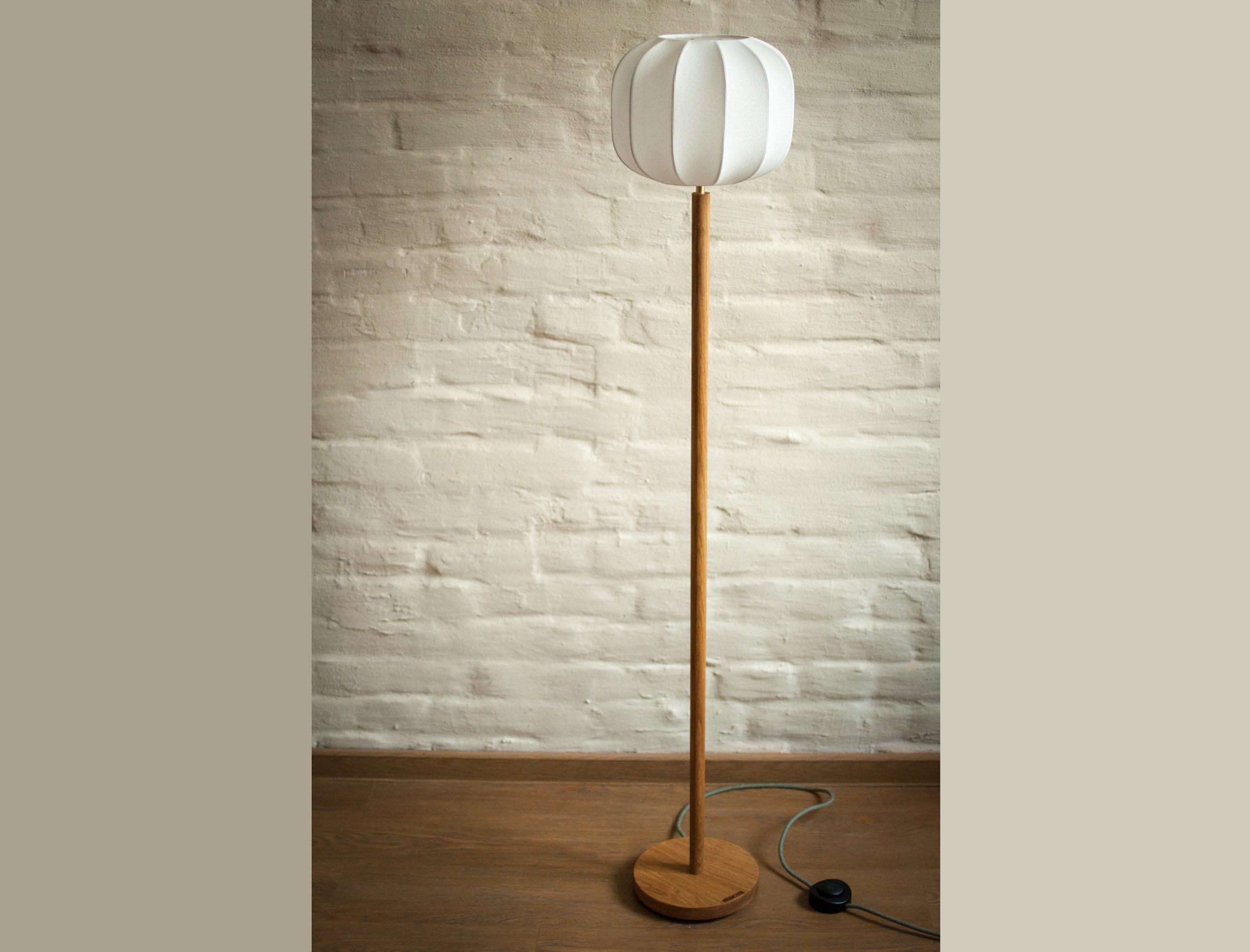 Floor lamp oak beech cocoon design modern retro veneer wood oak beech Floor Lamp standard lamp