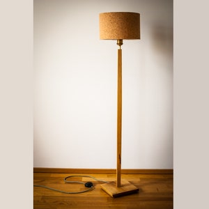 Floor Lamp Retro 60-70 Design mid century cylinder retro white cork