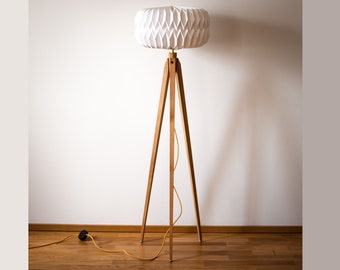 Lámpara de pie trípode trípode retro 60s - 70s lámpara de pie de diseño origami lámpara estándar