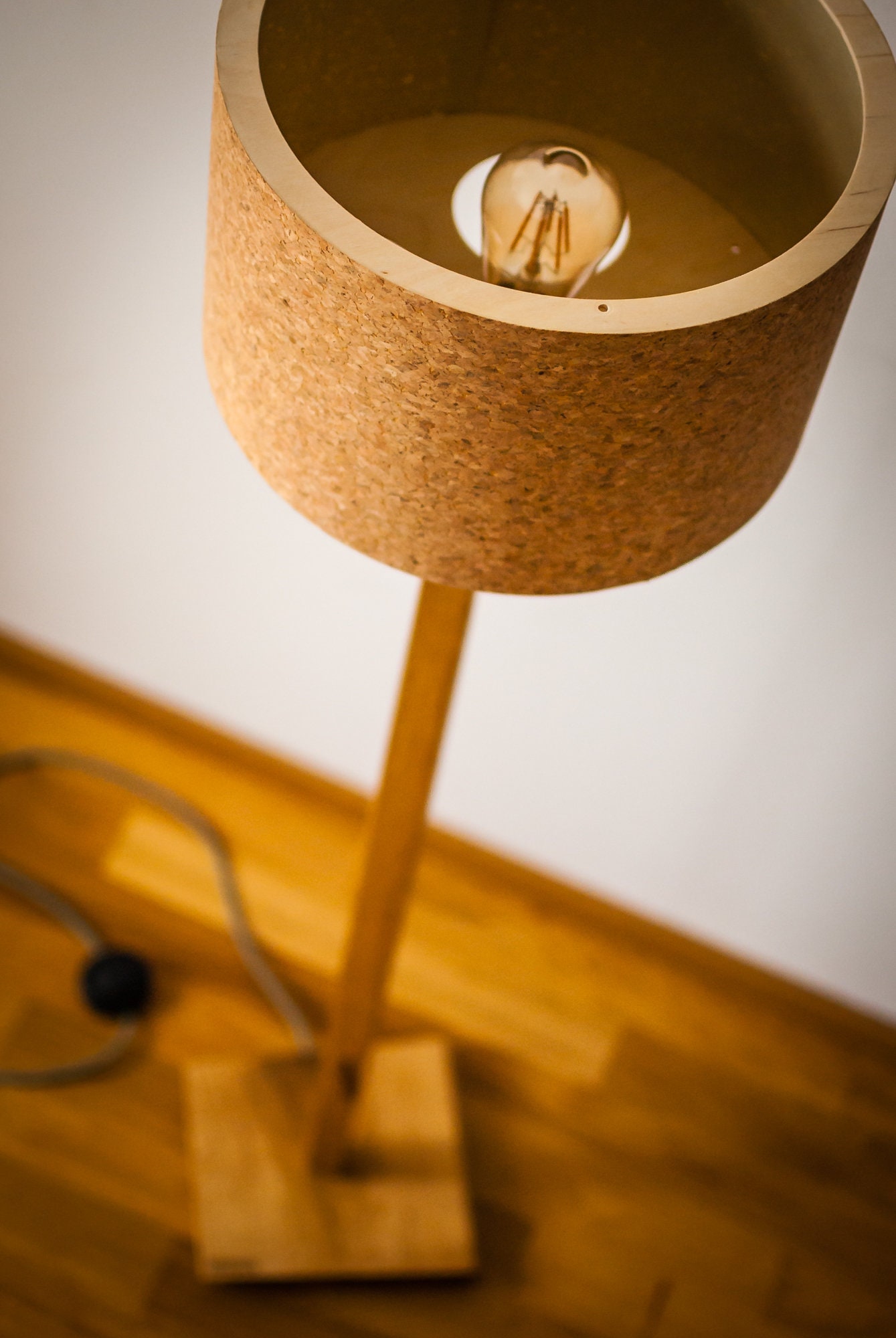 ❃US✵Vintage Cork Lamp Mid Century Modern Cork Table Lamp - Etsy