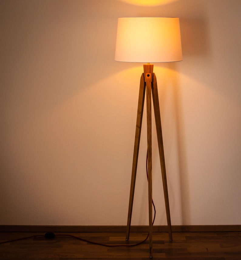 Lámpara de pie trípode trípode retro 60s 70s lámpara de pie de diseño cilíndrico lámpara estándar imagen 6