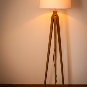 Lámpara de pie trípode trípode retro 60s 70s lámpara de pie de diseño cilíndrico lámpara estándar imagen 5