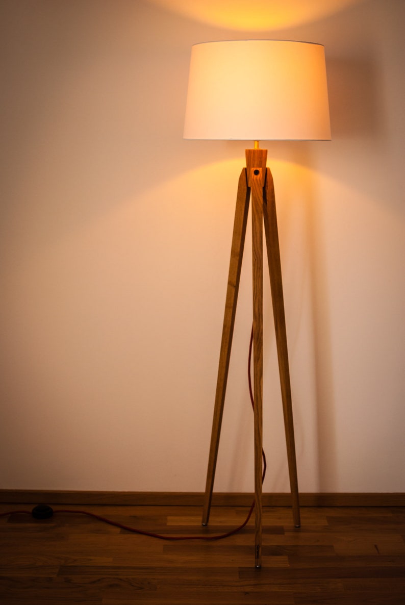 Tripod Floor Lamp Tripod Retro 60-70 Design mid century cylinder retro white image 5