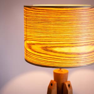 Tripod Floor Lamp Tripod Retro 60-70 Design Wood Veneer Tripod Floor Lamp veneer standard lamp