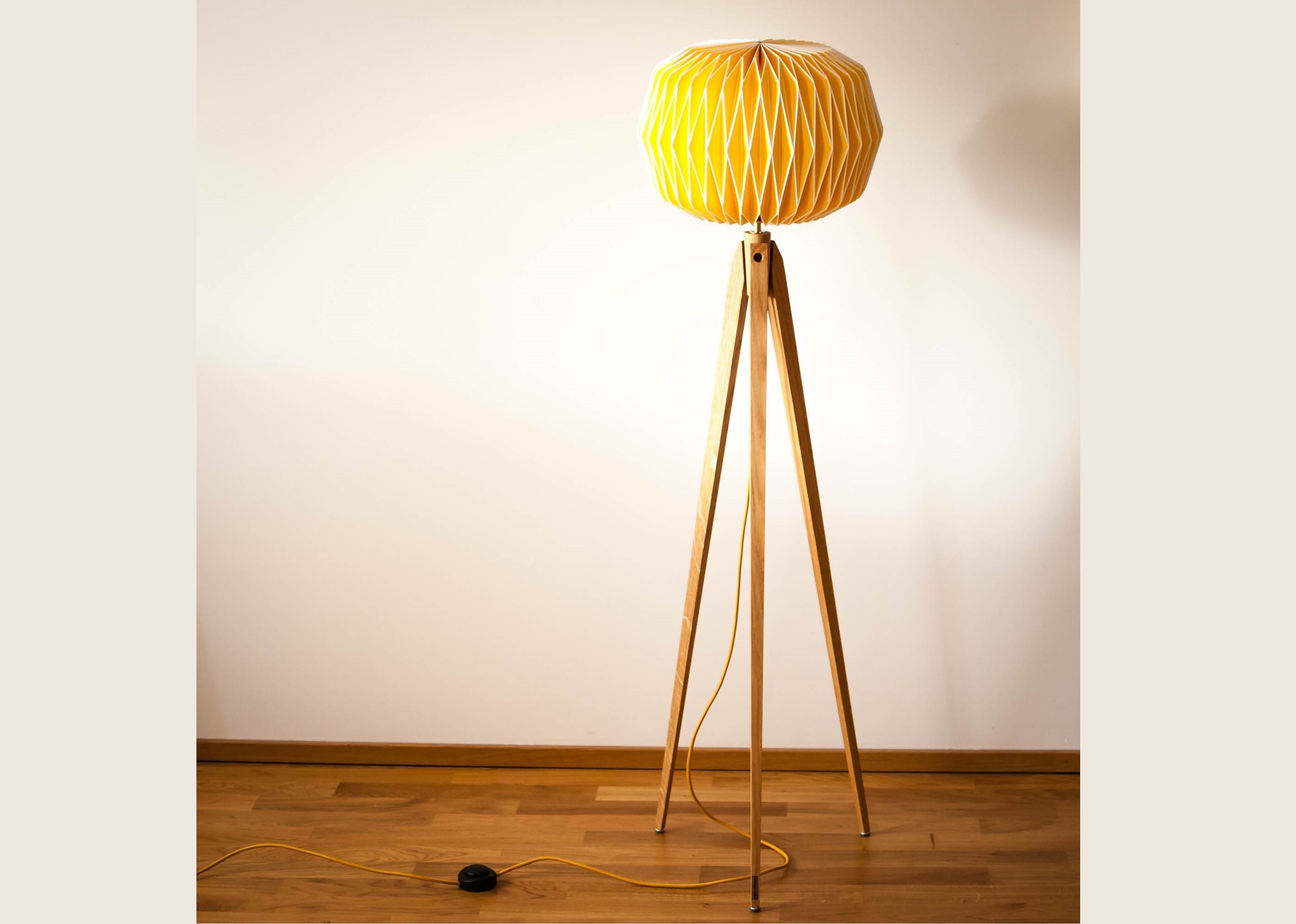 Yellow tripod floor lamp deals