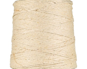 0,04 EUR/m Jutegarn, gebleicht, Weiß, 1 kg, ca. 500 m Juteschnur, 100% Jute, auf Pappspule