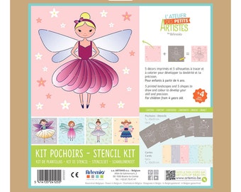 Stencil set FAIRIES with stencils and cards for children