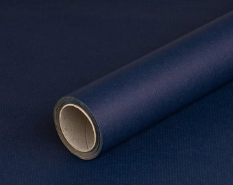 Dark blue gift wrapping paper, plain, ribbed, roll 0.70 x 10 m