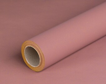 Gift wrapping paper dusty pink, single-coloured, recycled paper, smooth - 1 roll 0.70 x 10 m