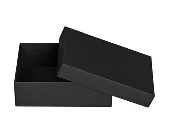 Scatola pieghevole con coperchio, 11,5 x 15,5 x 5 cm, nero, cartone riciclato - set da 10