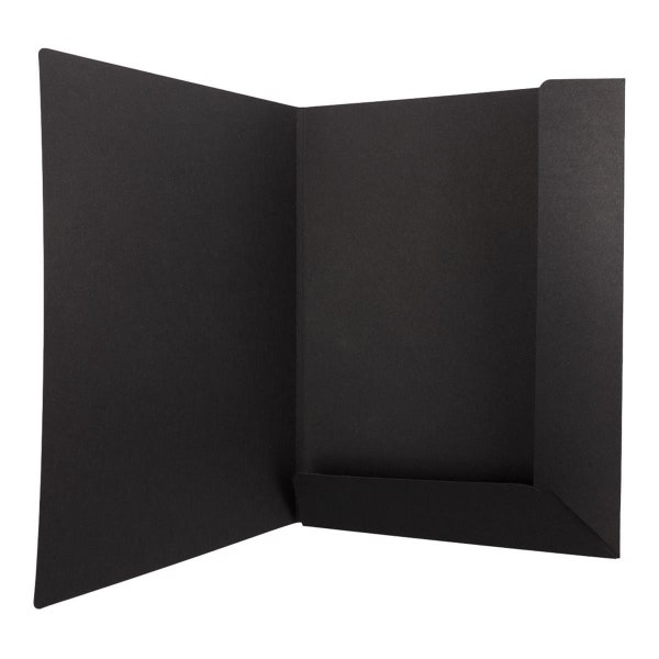 Zwarte presentatiemap, A4, onbedrukt, gerecycled karton - verpakking van 10 stuks