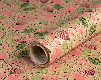 Gift wrapping paper Leaves and umbels, ribbed, 0.70 x 10 m