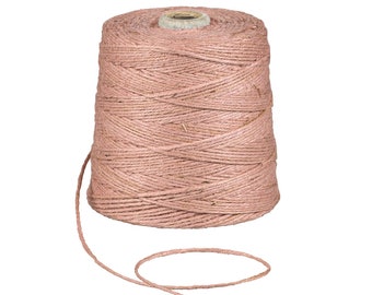 0,04 EUR/m Jutegarn, Rosa, 1 kg, ca. 500 m Juteschnur, 100% Jute, auf Pappspule