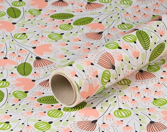 Wrapping Paper Flowers Art Deco, Birthday Paper, Smooth - 1 Roll 0,7 x 10 m