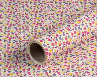 Gift wrapping paper Millefiori flowered, multicolor, smooth, 0.7 x 10 m