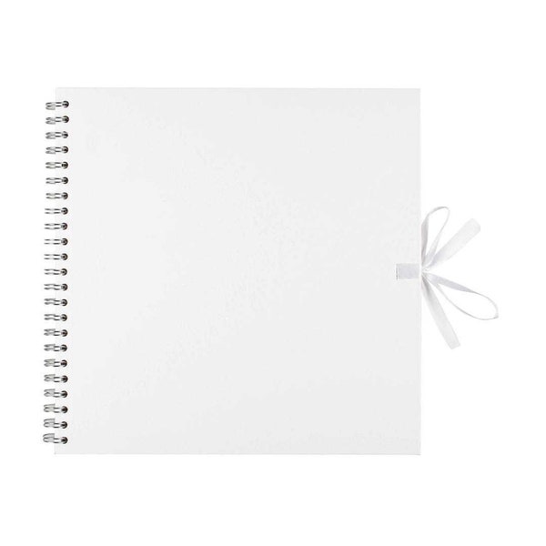Album 30 x 30 cm white, 40 sheets white kraft paper, spiral album, scrapbooking album