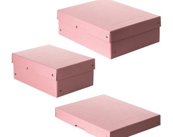 Falken Box Pastel Pink, geschenkdoos met deksel, fotodoos, diverse maten