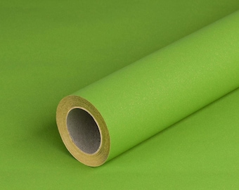 Gift wrapping paper green, single-coloured, recycled paper, smooth - 1 roll 0.70 x 10 m