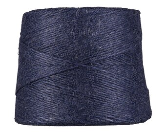 0,04 EUR/m Jutegarn, Dunkelblau, 1 kg, ca. 500 m Juteschnur, 100% Jute, auf Pappspule