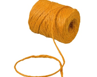 0,10 EUR/meter jutegaren oranje, effen, 100 g, ca. 50 m, jutekoord, decoratief koord