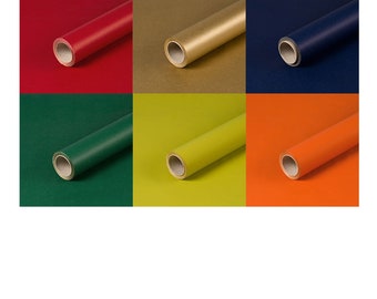 Gift wrapping paper, various colours, kraft paper, smooth, roll 0.70 x 10 m