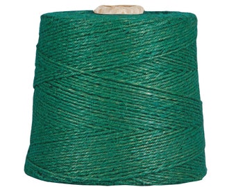 0,04 EUR/m Jutegarn, Dunkelgrün, 1 kg, ca. 500 m Juteschnur, 100% Jute, auf Pappspule