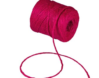 0,08 EUR/m Jutegarn Fuchsia, einfarbig, 100 g, ca. 50 m, Juteschnur, Dekoschnur