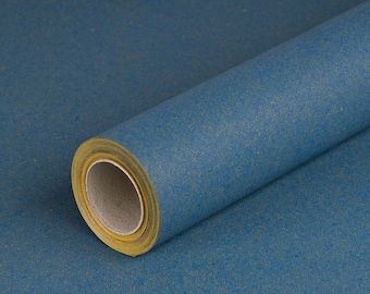 Gift wrapping paper solid Blue, recycled paper, smooth, 80 gsm - 1 roll 70 cm x 10 m