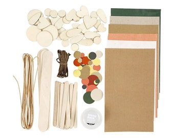 Nature craft set, creative craft assortment made from natural materials