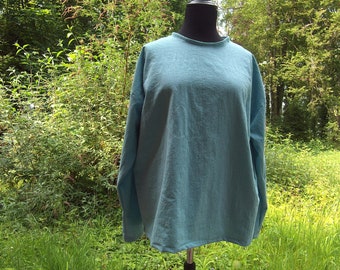 Tunic unisex cotton linen vintage look