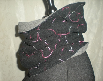 Hose scarf loop "Night of Pink Hearts"