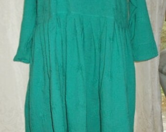 Dress + + + turquoise + + + cotton embroidered + + + XXL