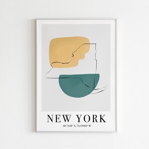 New York Poster Printable,Abstract Art, DIGITAL DONWLOAD, New York Sign, New York city, New York Print, Abstract Print, Travel Poster