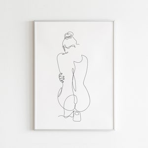 Line Drawing Frau, DIGITALER DOWNLOAD, Weiblicher Körper Kunst, Frau Körper Kunst, Continuous Line Art, Digital Art, One Line Print, Feministische Wandkunst