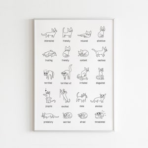 Cat lover art, DIGITAL DOWNLOAD, Cat poster, Cat line art, Cat printable art, Cat gift, Cat art print, Animal line art, Single line drawing