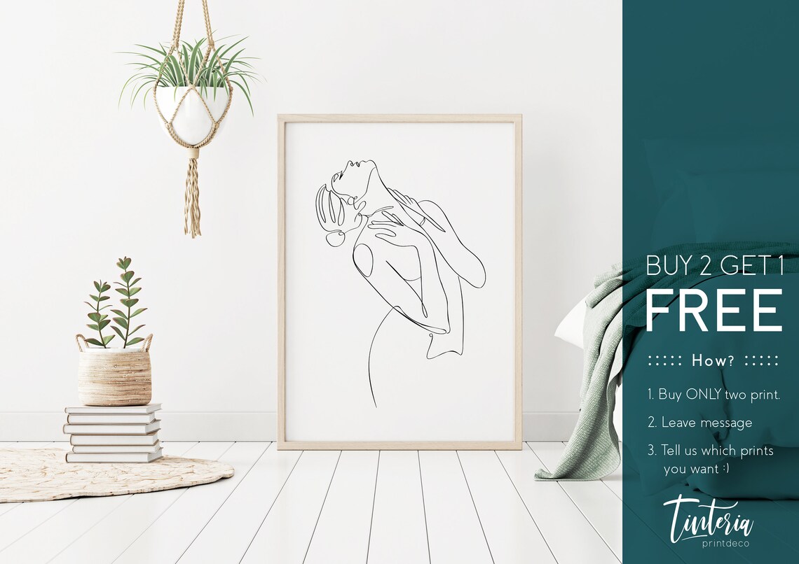 Line Drawing Woman DIGITAL ART PRINT Female Body Art | Etsy