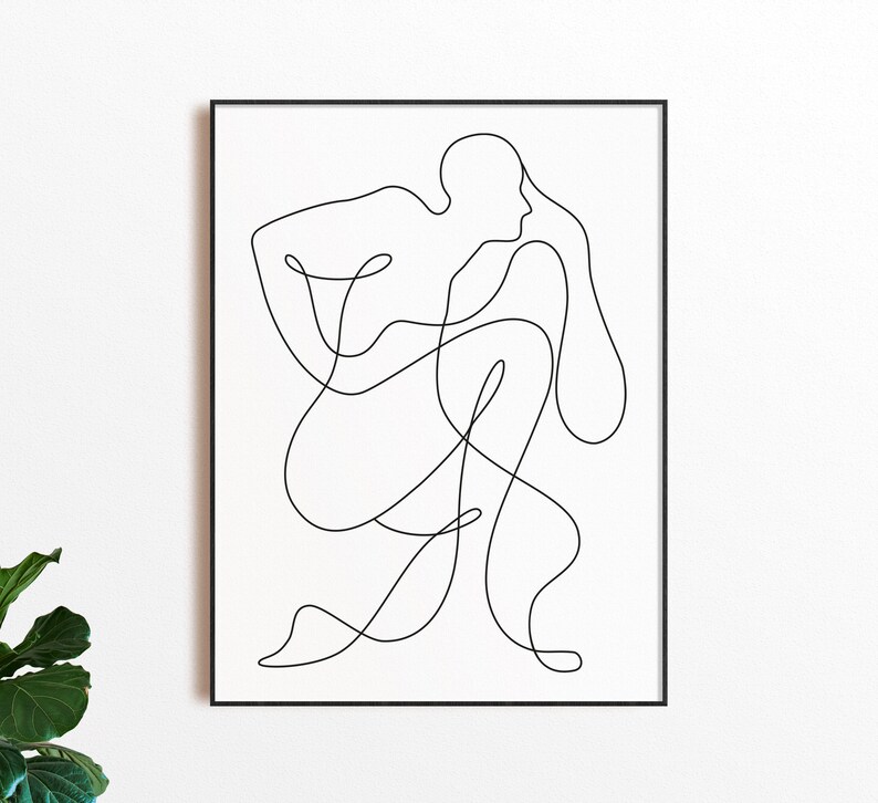 One Line Art Print DOWNLOAD INSTANT Digital art Minimal Etsy